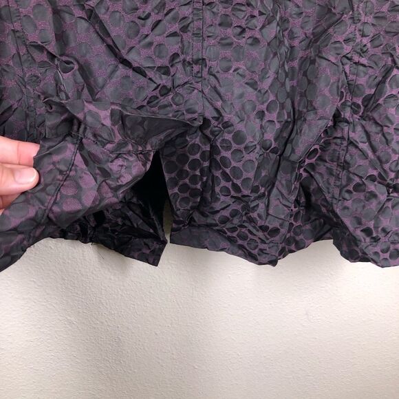 Sun Kim Boyfriend Jacket Crinkle Blazer Black Purple Lagenlook Chore Coat Small - Picture 6 of 8